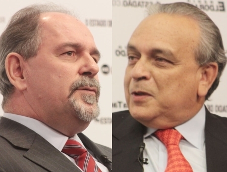 O presidente do PT, Jos Eduardo Dutra ( esq.), e o presidente do PSDB, Srgio Guerra: troca de farpas pelo twitter