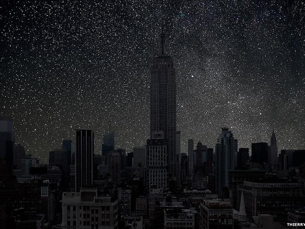 Artista retrata a cidade de Nova York com o diferencial do cu urbano