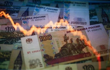 Notas de rublo, o dinheiro russo