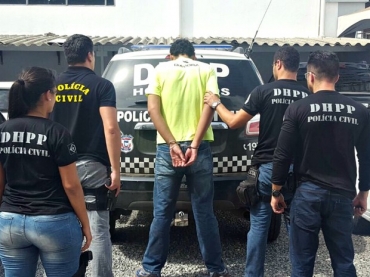 Luiz Otvio foi preso por policiais da DHPP depois de supostamente ter matado ex-namorada a facadas (Foto: Assessoria/ Polcia Civil-MT)