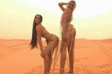 Anitta e Pabllo no Deserto do Saara, no Marrocos (Reproduo/Instagram)