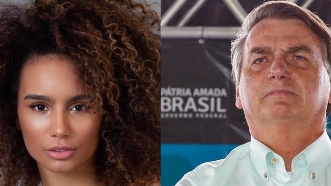 Caroline Tozaki e Bolsonaro (Crdito: Reproduo/Instagram)