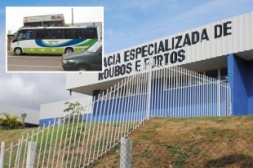 Bando invade garagem de �nibus e leva dinheiro do cofre