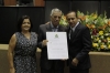Dr Aguiar ao lado da esposa Sebastiana recebendo o ttulo de Cidado Matogrossense.