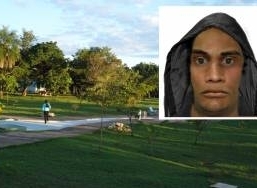 Retrato falado do suspeito de estuprar mulher no Parque Massairo Okamura, em Cuiab