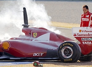 Massa durante os treinos em Valncia