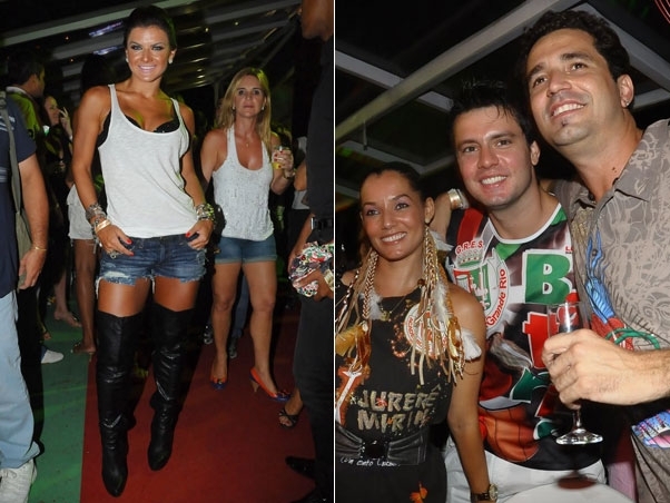 Mirella e Latino: encontro amigvel em ensaio de carnaval