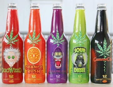 Garrafas do refrigerante de maconha que ser�o vendidas a partir de fevereiro nos EUA 