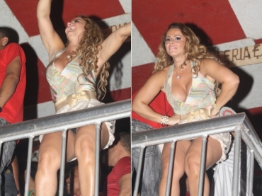 Viviane Arajo mostra a calcinha em ensaio no Salgueiro