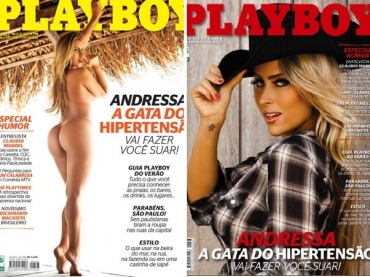 Duas vers�es para Andressa na Playboy