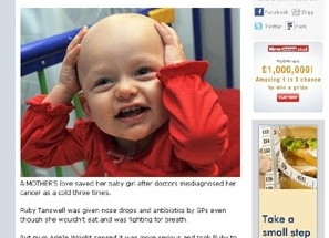 Insist�ncia de m�e salva beb� ap�s tr�s m�dicos dizerem que c�ncer era resfriado