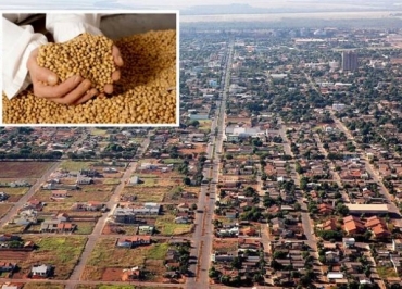 O Municpio de Sorriso, no Norte de MT, que se destaca na produo de milho e soja 