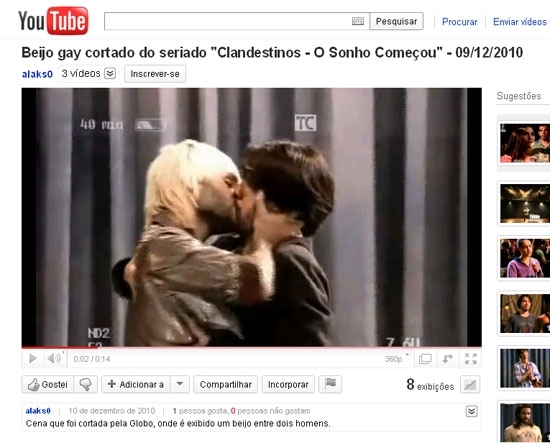 Hugo Leo e Fbio Henriquez se beijam em cena que foi cortada do seriado 