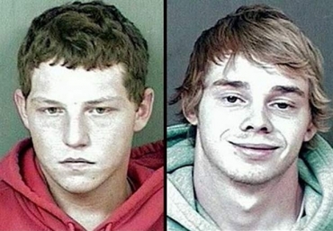 Kyle Blaine Corr (esq) e Jeffrey Chase Phillips invadiram delegacia. 