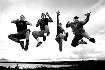 Canisso, Caio, Marquim e Digo (da esq. para dir.) gravam DVD do Raimundos em 18 de dezembro, no Kazebre