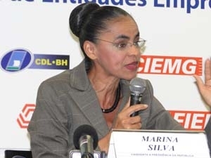 Marina Silva, candidata do PV � Presid�ncia da Rep�blica, em BH