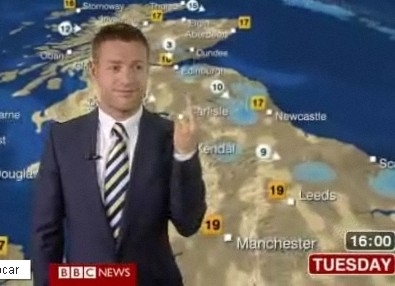 Meteorologista da BBC faz gesto obsceno ao vivo