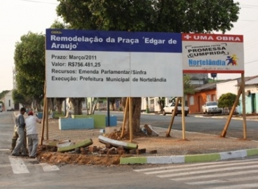 A pra�a ser� remodelada at� o canteiro central da Avenida Valentim Peron que d� acesso a Igreja Matriz.