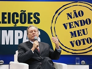 Presidente do TSE, ministro Ricardo Lewandowski, em solenidade da campanha 