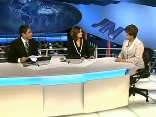 Dilma Rousseff � entrevistada pelo Jornal Nacional