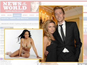 Peter Crouch teria trado a noiva pagando mais de R$ 2 mil  garota de programa Monica Mint (no destaque)