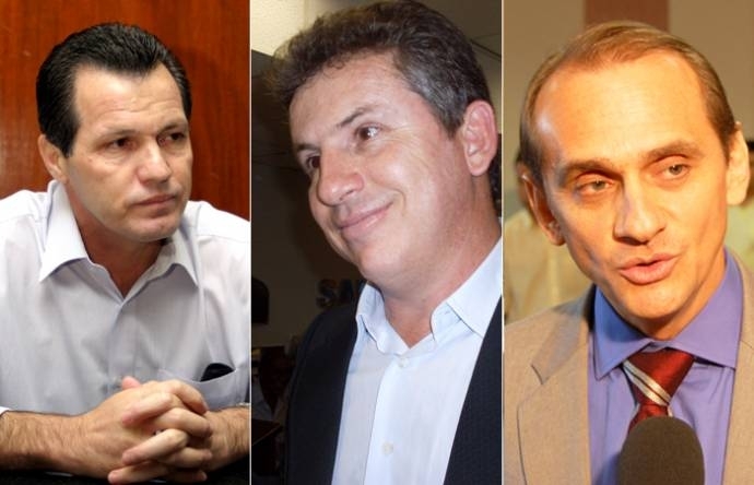 Os candidatos Silval Barbosa, Mauro Mendes e Wilson Santos: batalha pelo Paiagu�s