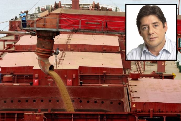 A Hermasa, no Porto de Itacoatiara/AM, e Pedro Bongiolo (destaque): destaque no agronegcio