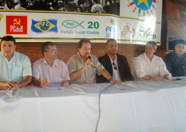 Oct�vio Augusto (PTC), Miranda Muniz (PCdoB), Baltazar Ulrich (PTN), Rubney Brito (PRP), Tarc�sio Bassan (PSC) e Gildeci