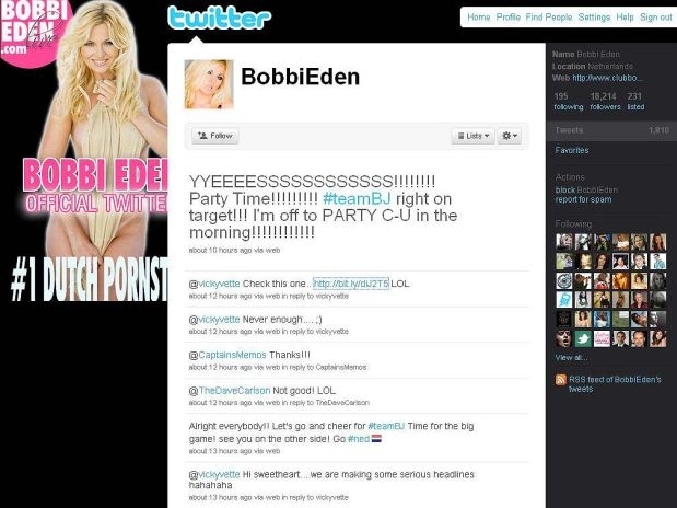 Nmero de seguidores de Bobbi Eden tem aumentado consideravelmente com o sucesso holands na Copa