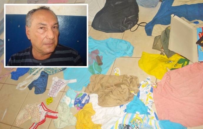 O radialista (em destaque) foi preso em Juara; roupas de crianas foram encontradas em sua casa