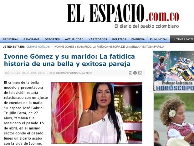 Ivonne Gomez foi assassinada dois meses depois de seu marido.