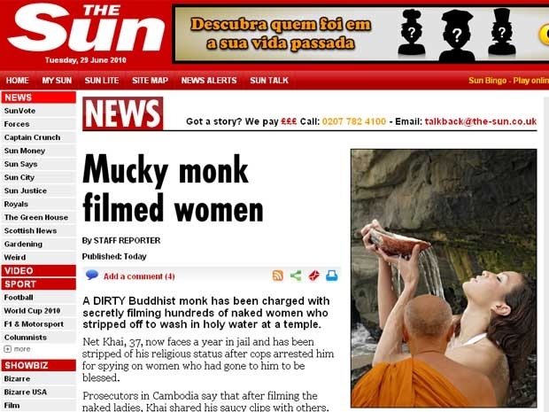 Notcia estampou os tabloides de todo o mundo