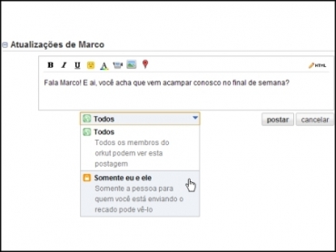 Scraps do Orkut estavam vis�veis no perfil do usu�rio