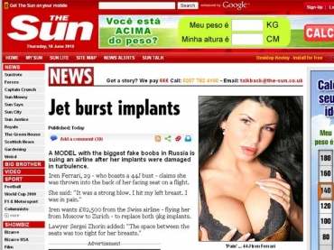 Iren Ferrari quer indeniza��o para refazer implante