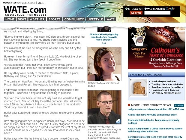 O casal em foto publicada por site da TV local.