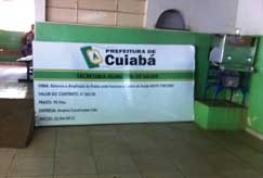 No Centro de Sa�de do Novo Terceiro, a placa foi levada para o interior do im�vel, longe da vista da popula��o
