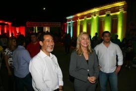 Secretria e primeira-dama do Estado, Roseli Barbosa, e secretrio de Cultura, Oscemrio Daltro