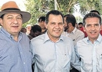 Luiz Antonio Pagot em evento com Silval Barbosa e o deputado S�rgio Ricardo