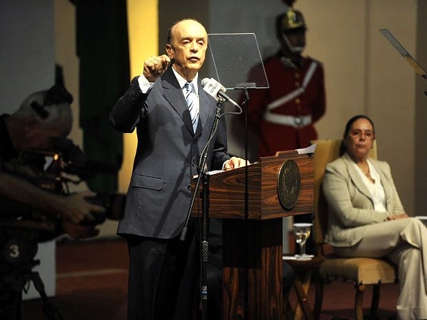 Cerim�nia de despedida de Serra (foto) do governo de SP n�o contou com a presen�a de FHC