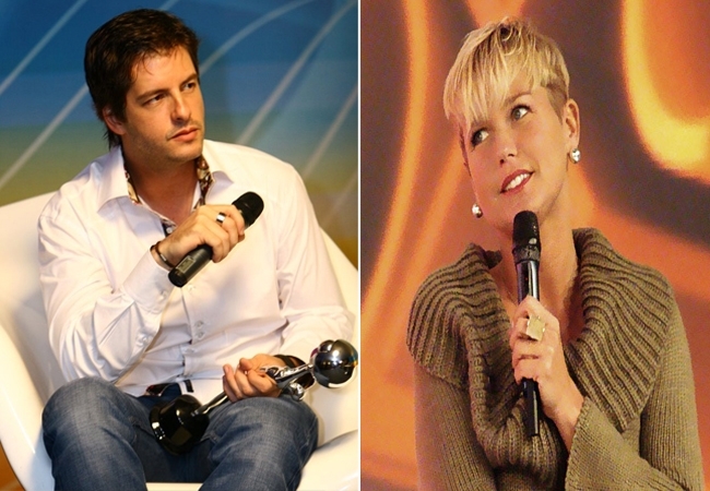 Victor da dupla victor e Leo e a apresentadora Xuxa.