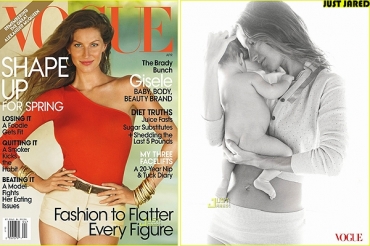 Gisele B�ndchen posa com o filho para a Vogue americana