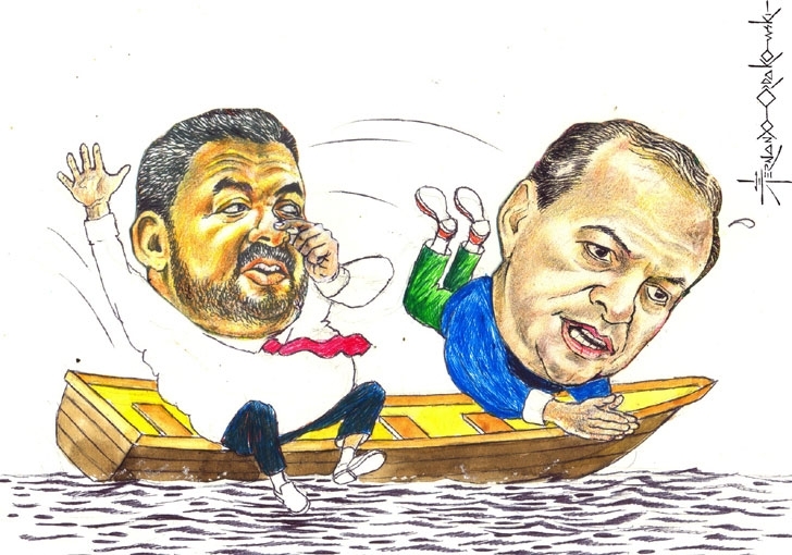 Deputados Percival Muniz e Otaviano Pivetta, dirigentes do PPS e PDT, respectivamente, abandonam barco de Mendes