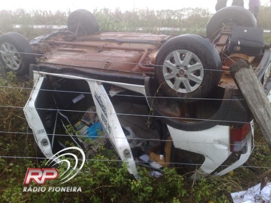 Carro da Secretaria de Sade de Brasnorte capotou e idoso morreu