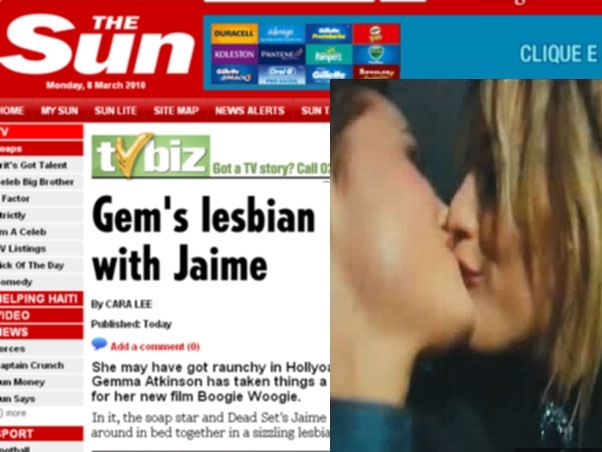 Gemma Atkinson em cena lsbica com Jaime Winstone