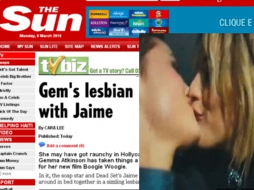 Gemma Atkinson em cena lsbica com Jaime Winstone