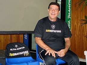 Joel no lanamento do programa de scio-torcedor. A frase 