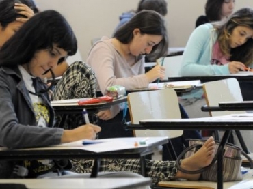 Estudantes fazem a prova do primeiro dia do Enem, em 5 de dezembro.