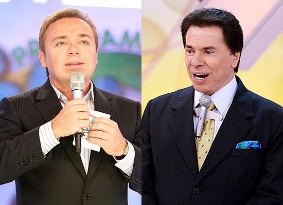 Os apresentadores Gugu e Silvio Santos; dono do SBT e o ex-funcionrio, agora na Record, empataram no ibope