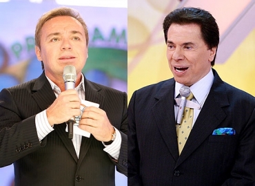 Os apresentadores Gugu e Silvio Santos; dono do SBT e o ex-funcionrio, agora na Record, empataram no ibope