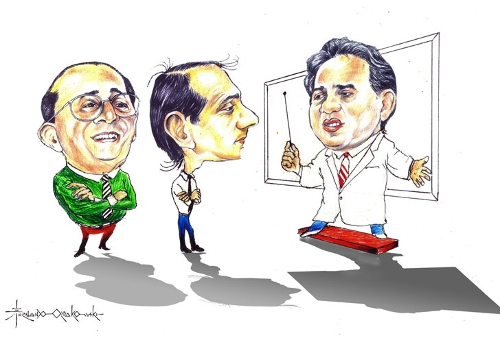 Prestes a virar prefeito, Chico Galindo (PTB) ouve as estratgias de Antero, assim como o prefeito Wilson Santos